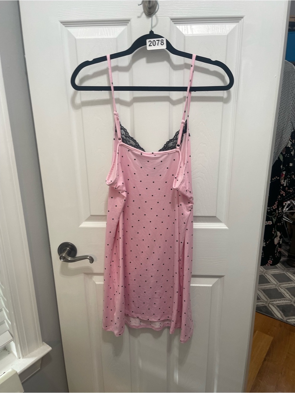 Pink Polka-Dot Lace-Trim Slip Chemise - Picture 8 of 10